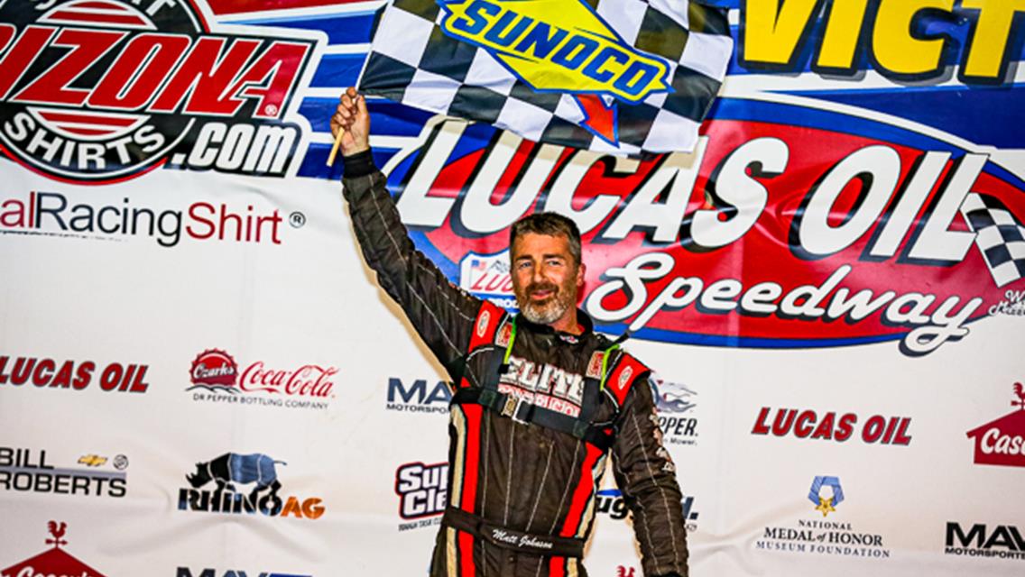 Johnson captures USRA Modified win in Lucas Oil Speedway spotlight feature as Wells, Fennewald, Gillmore also prevail