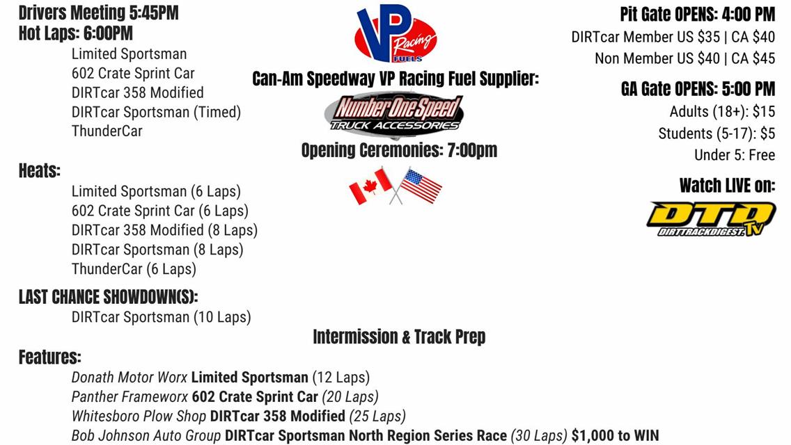 DIRTcar Sportsman Series to Kick off 50th Jubilee Season at Can-Am