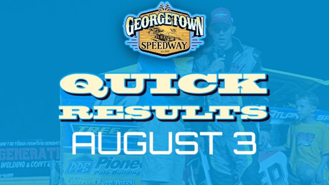 â€˜SULLIVANS LANDSCAPING &amp;amp; MAINTENANCE SUMMER THUNDER TWIN 25s RESULTS SUMMARY â€“ GEORGETOWN SPEEDWAY THURSDAY, AUGUST 3, 2023