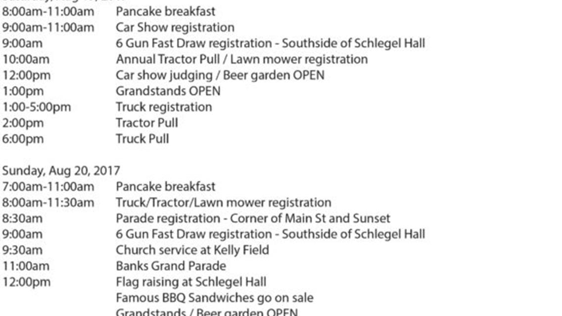 Banks Barbecue Truck And Tractor Pulls This Weekend