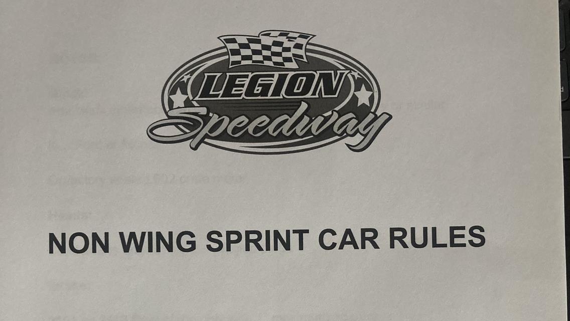 Non Wing Sprint Car Rules