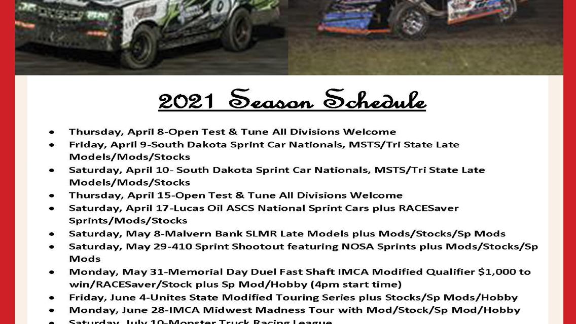 Park Jefferson announces 2021 Schedule
