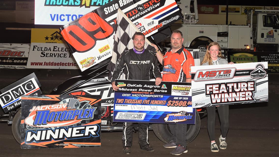 Juhl and Snyder Hustle to Hard-Fought Sprint Car Wins at Jackson Motorplex