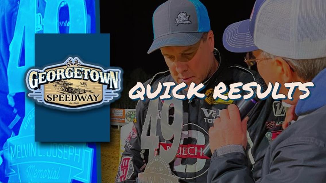 MELVIN L. JOSEPH MEMORIAL RESULTS SUMMARY – GEORGETOWN SPEEDWAY FRIDAY, MARCH 11
