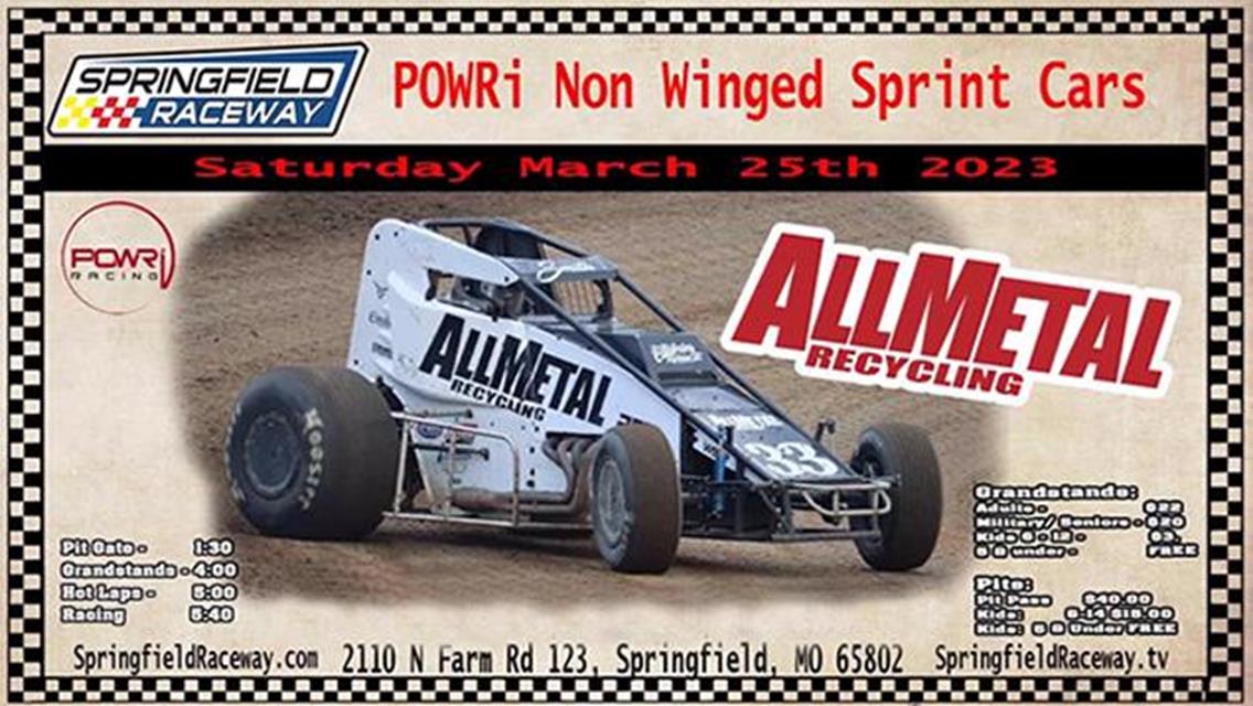 March 25th at Springfield Raceway Set to Open POWRi WAR 2023 Season
