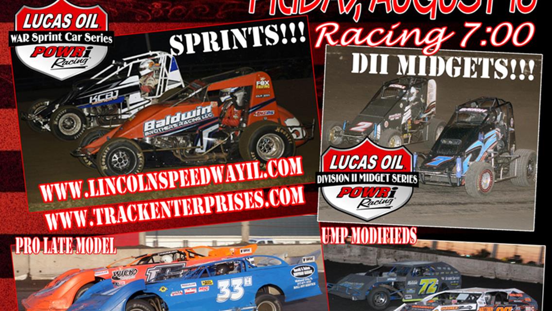 Friday, August 18 D-II Midgets at Lincoln Speedway