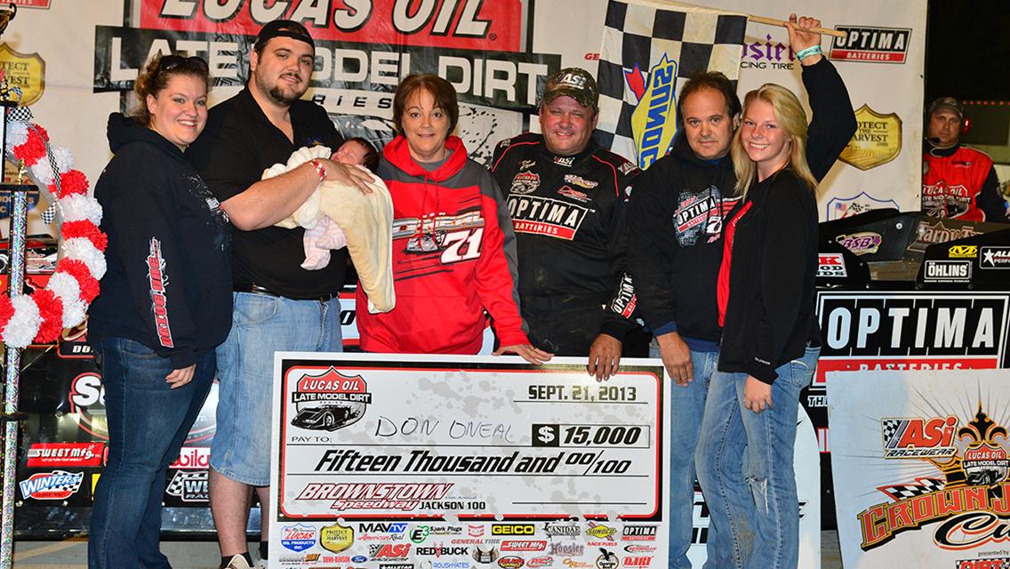 Don O’Neal Wins His Fourth Jackson 100 Saturday Night at Brownstown Speedway