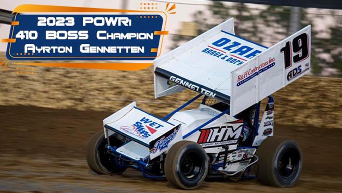 Ayrton Gennetten Garners POWRi 410 Bandit Outlaw Sprint Series Championship