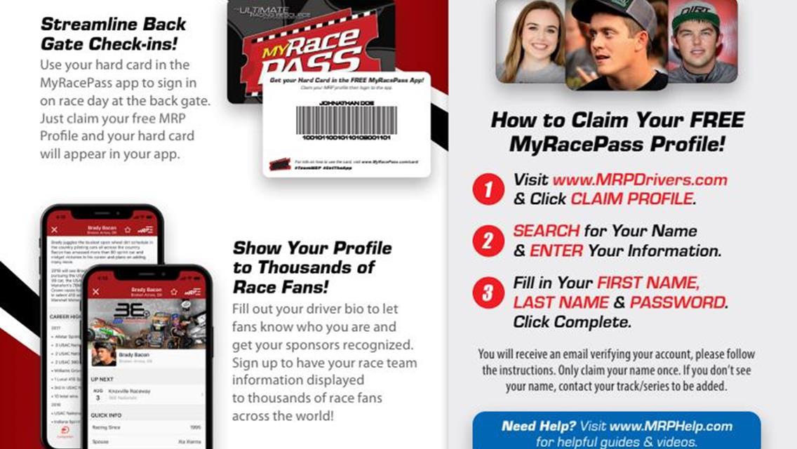 Drivers - Claim your free MyRacePass Profile