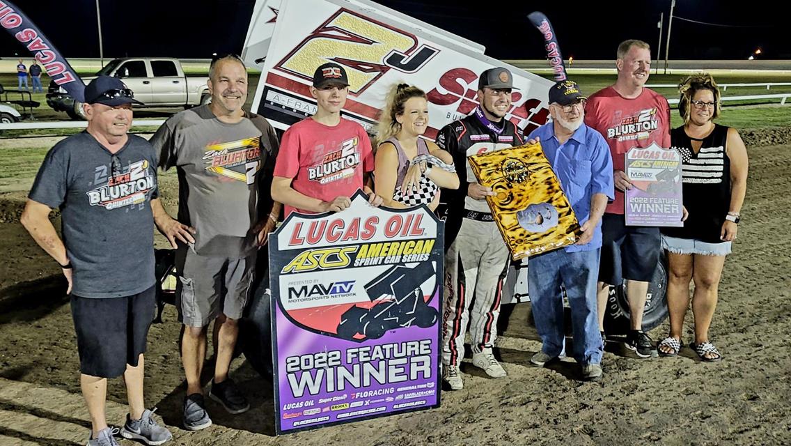 Zach Blurton Lands His First Career Lucas Oil ASCS Win At WaKeeney Speedway