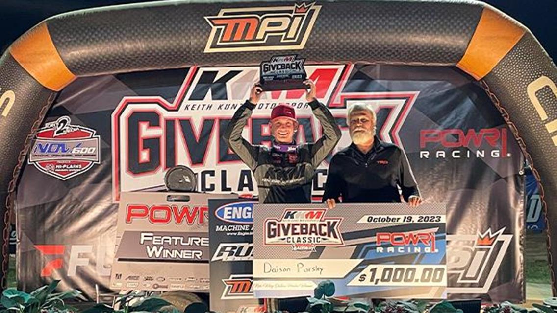 Daison Pursley Paces Victory in KKM Giveback Classic Preliminary Night with POWRi Outlaw Micro League