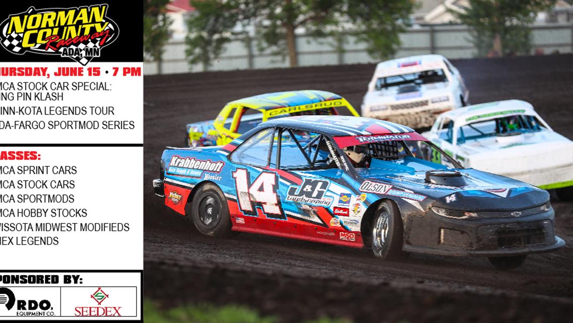 NEXT RACE: Thursday, June 15 - IMCA Stock Car Special: King Pin Klash | Minn-Kota Legends Tour | Ada-Fargo SportMod Series