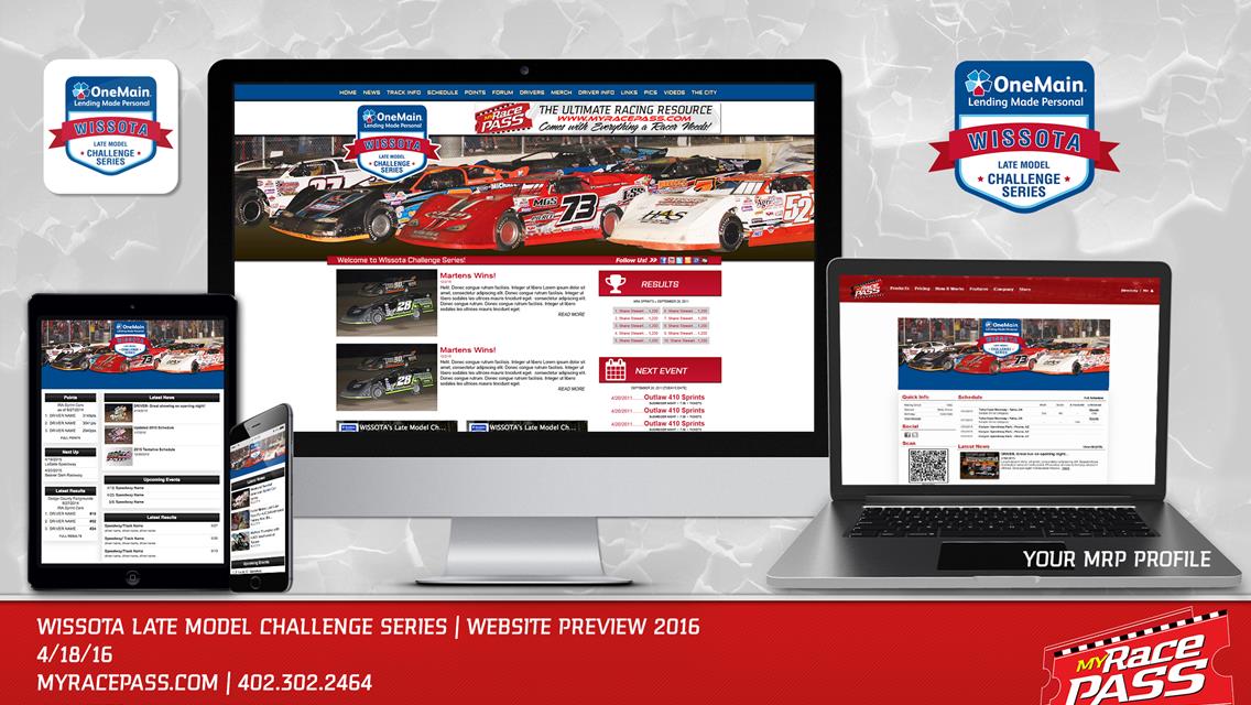 MyRacePass Generates Pro Platinum Website for WISSOTA Late Model Challenge Series