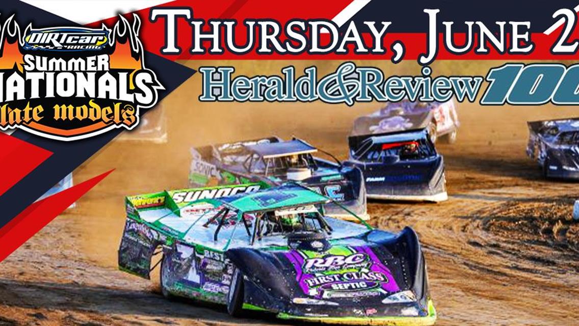 Herald & Review 100 Returns to Macon Speedway on Thursday, June 26th