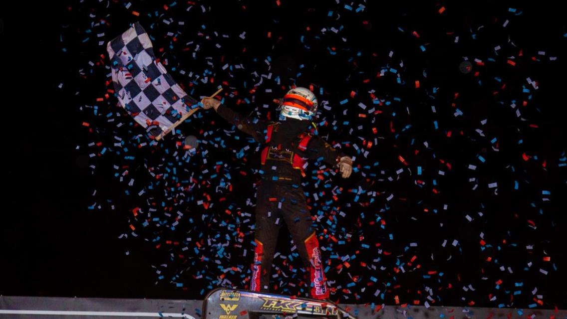 Thorson flies USAC Midget checkers at Red Dirt Raceway