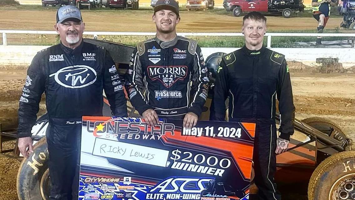 Ricky Lewis Strikes With ASCS Elite Non-Wing At Lonestar Speedway