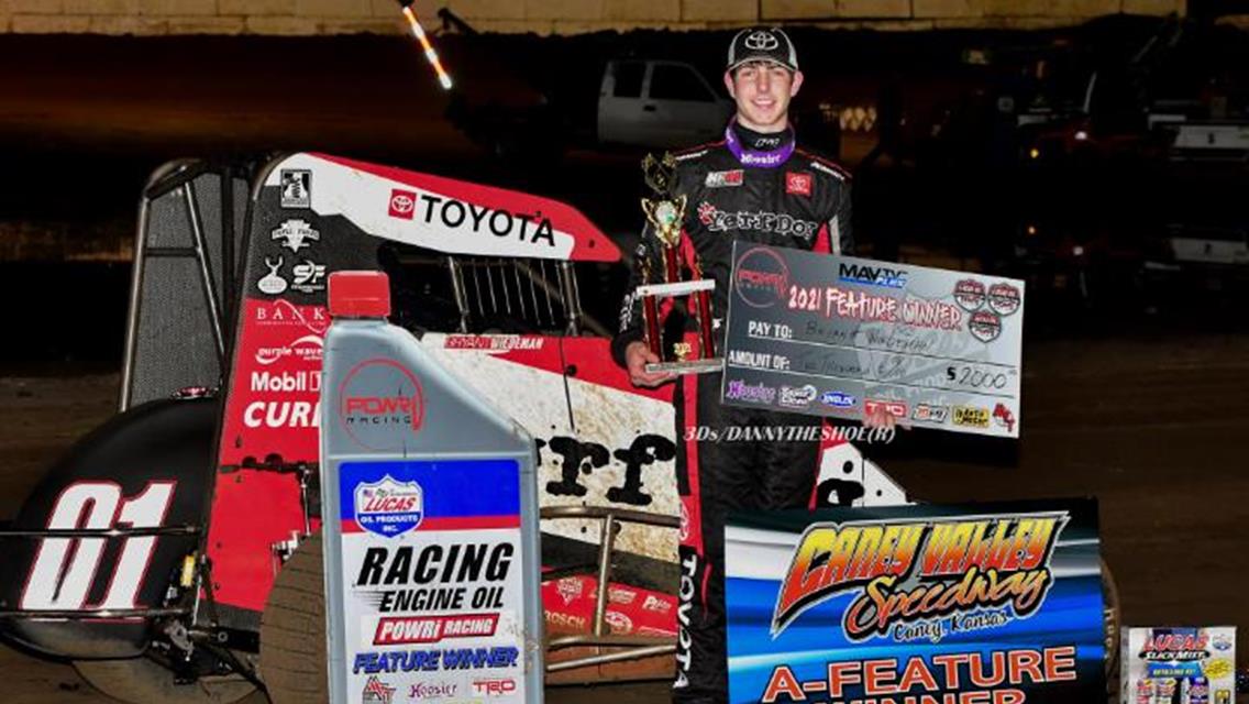 Bryant Weideman Victorious in POWRi Midget Debut at Caney Valley Speedway