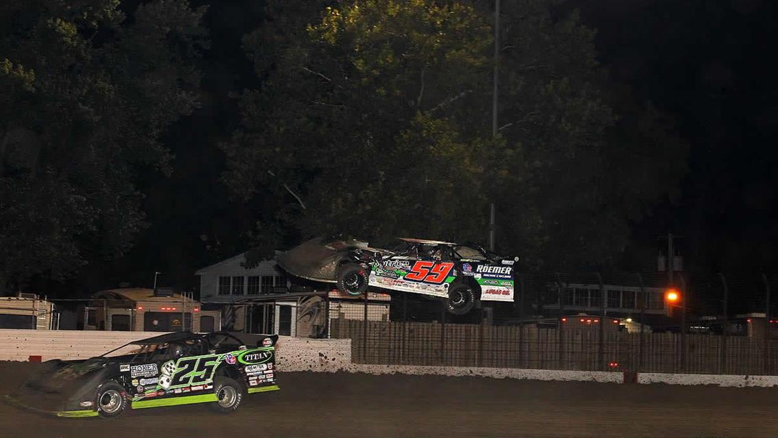 Alberson uninjured in violent roll at Davenport Speedway