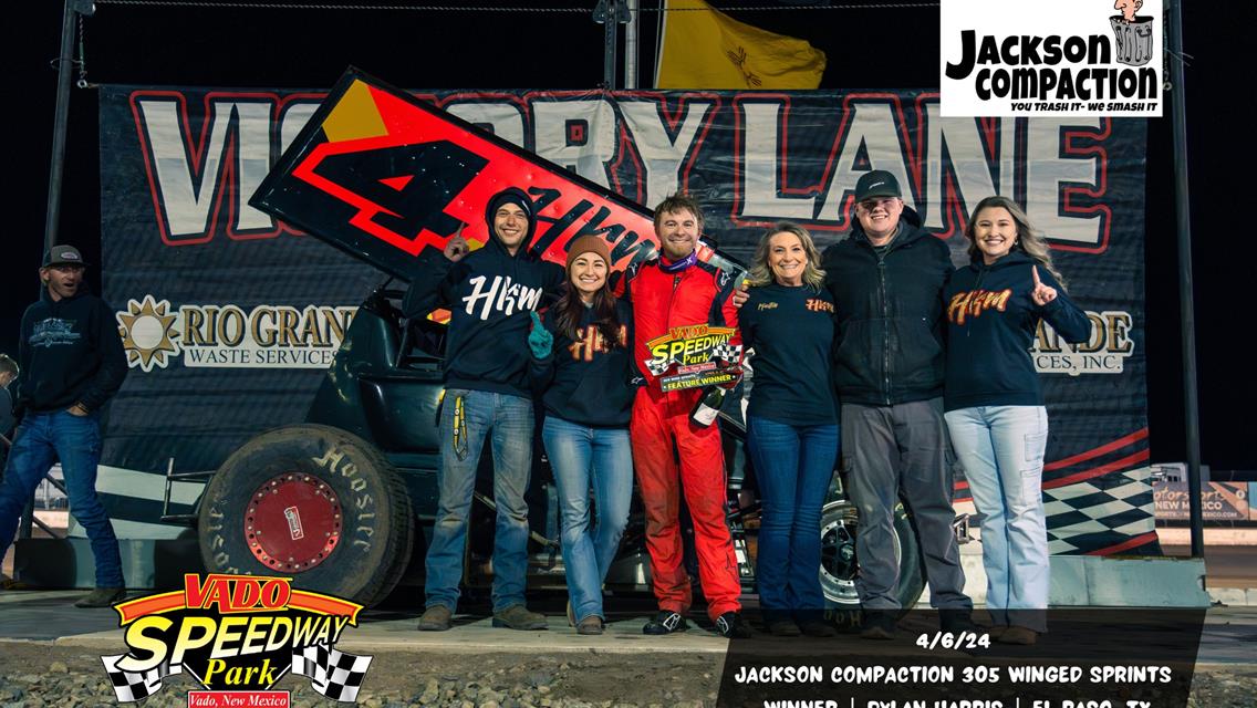 Dylan Harris Hustles to Jackson Compaction POWRi Vado 305 Sprints Victory