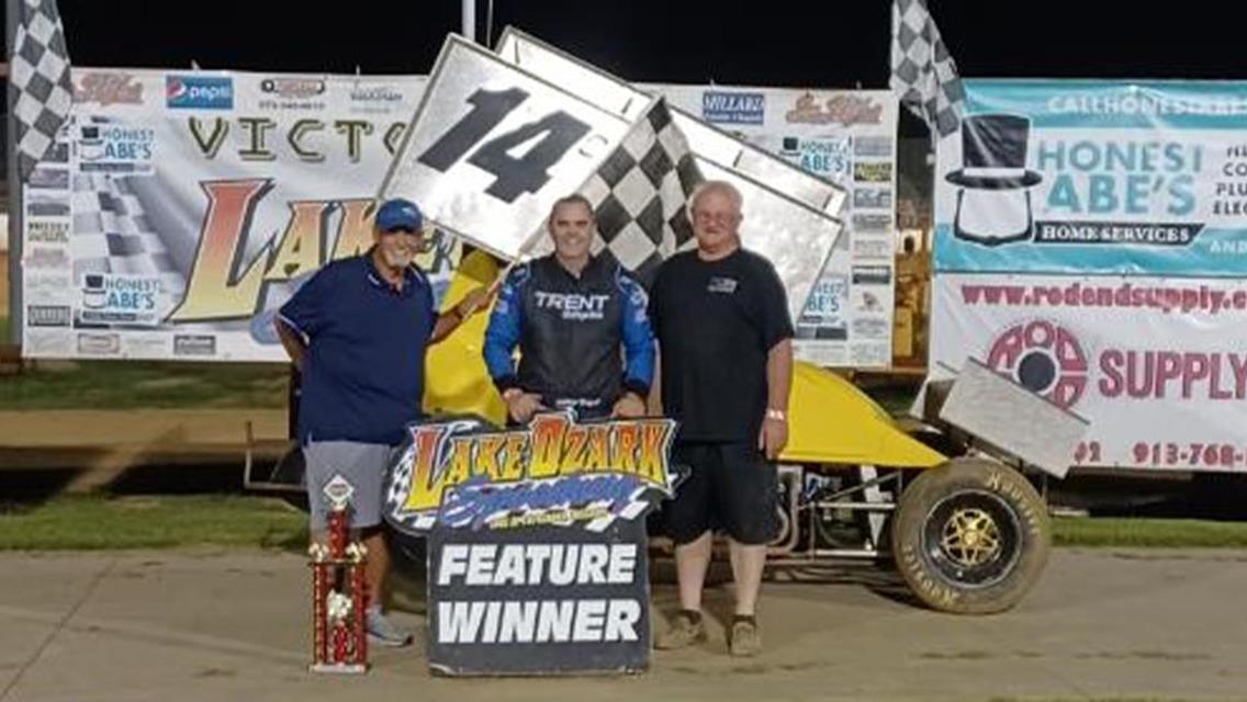 Mike Trent Tames Lake Ozark Speedway in POWRi LOS 305 Sprint Victory