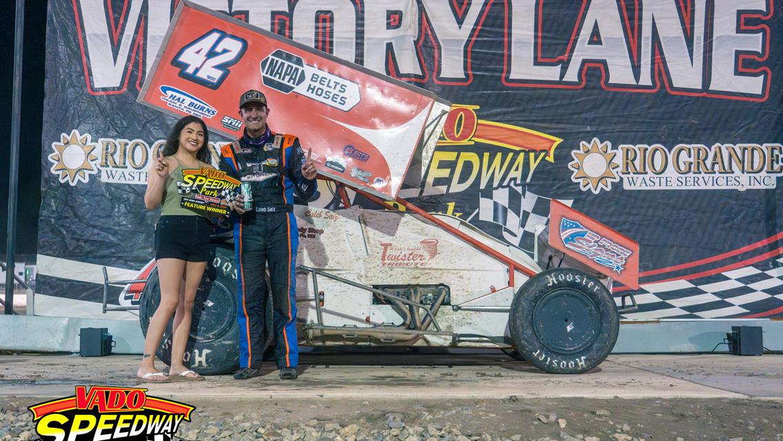 Caleb Saiz Claims Checkers with Jackson Compaction POWRi Vado 305 Sprints