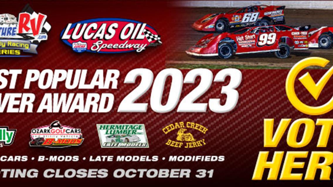 Online voting for Lucas Oil Speedway 2023 Most Popular Driver award concludes Tuesday