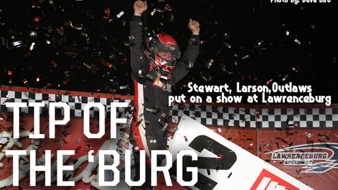 Stewart Beats the Boss at Lawrenceburg Speedway