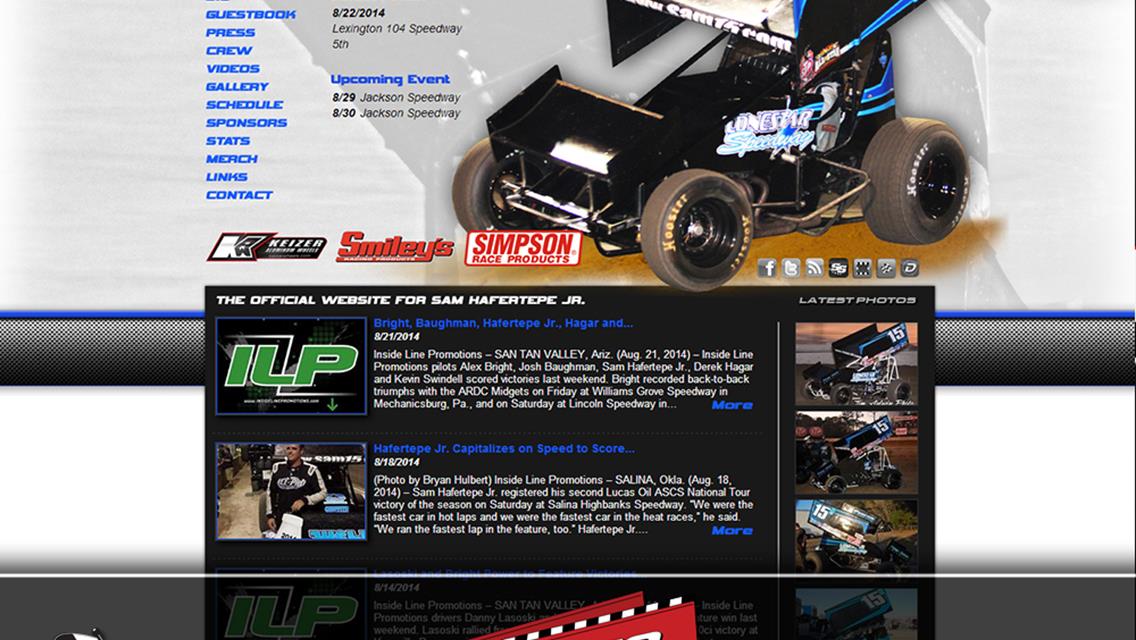 Driver Websites Establishes Fresh Website for Sam Hafertepe Jr.