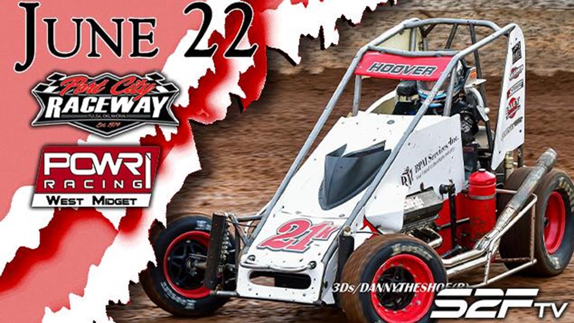 Port City Raceway Approaches for POWRi West Midget League on June 22