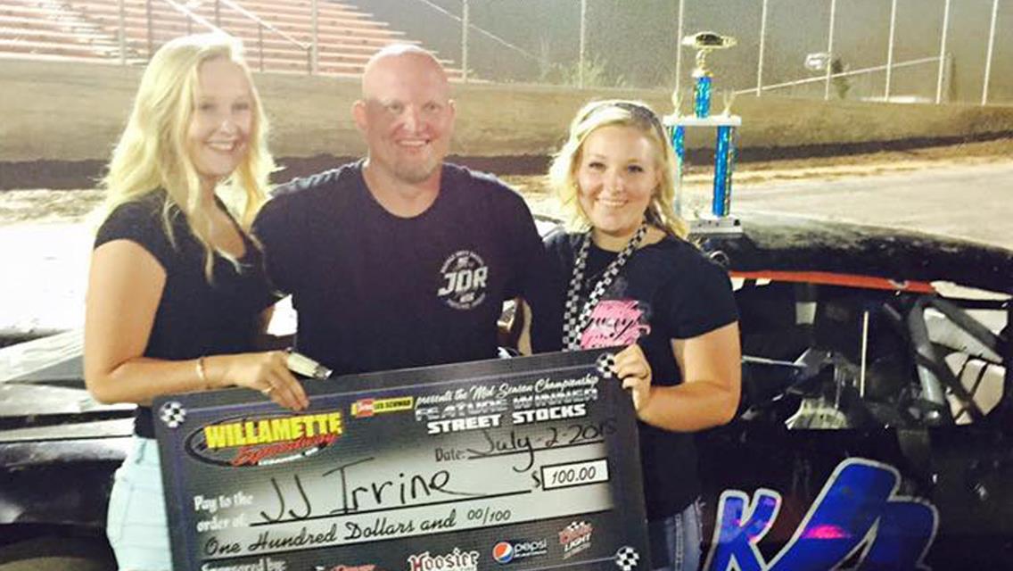 Irvine Wins Willamette Street Stock Feature On Thursday July 2nd