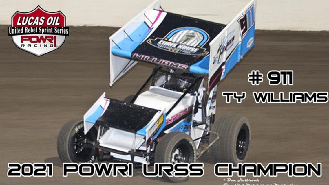 Arcadia, Oklahoma’s Ty Williams Captures $5,000 Drive to Zero United Rebel Sprint Series 2021 Season Championship
