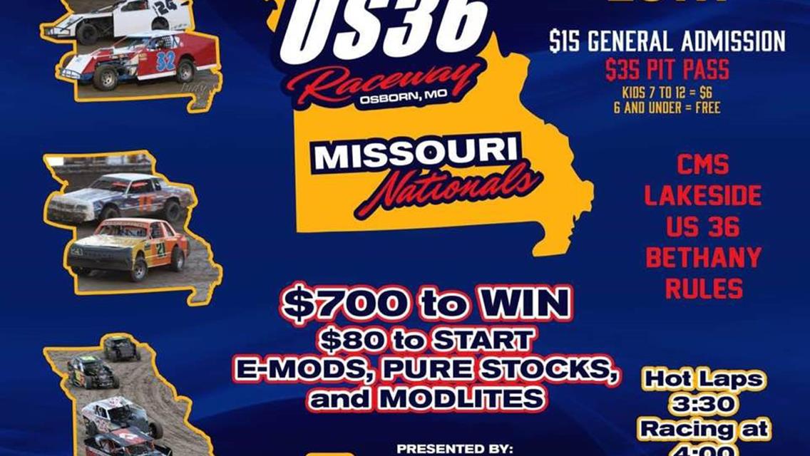 NAPA Racing Auto Parts and US 36 Raceway presents the Missouri Nationals this Saturday