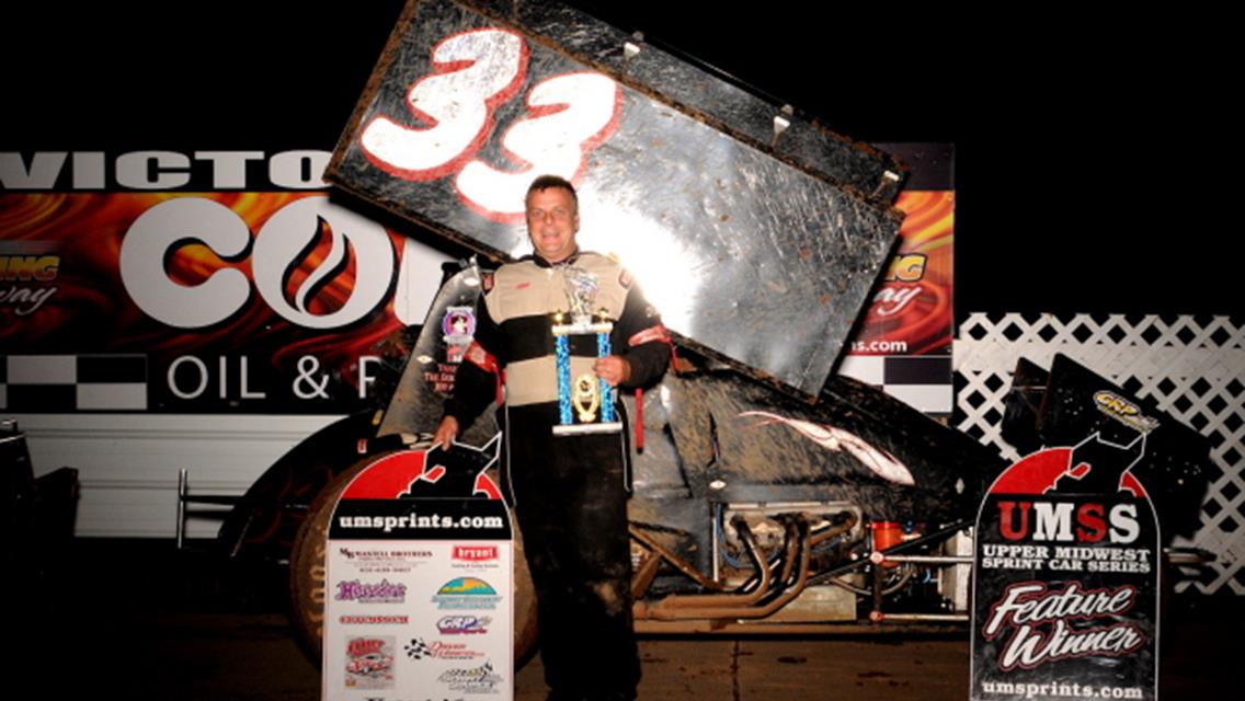 Scott Broty in Victory Lane following his first-ever UMMS win at Hibbing August 20.