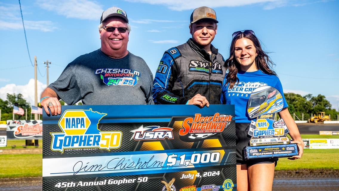 Chisholm Score Gopher 50 Prelim Win