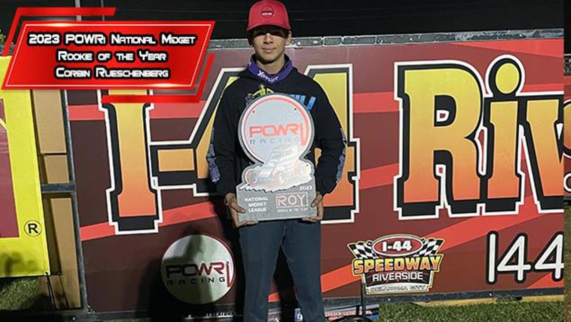 Corbin Rueschenberg Wins 2023 Jim Childers Rookie of the Year Award in POWRi National Midget League