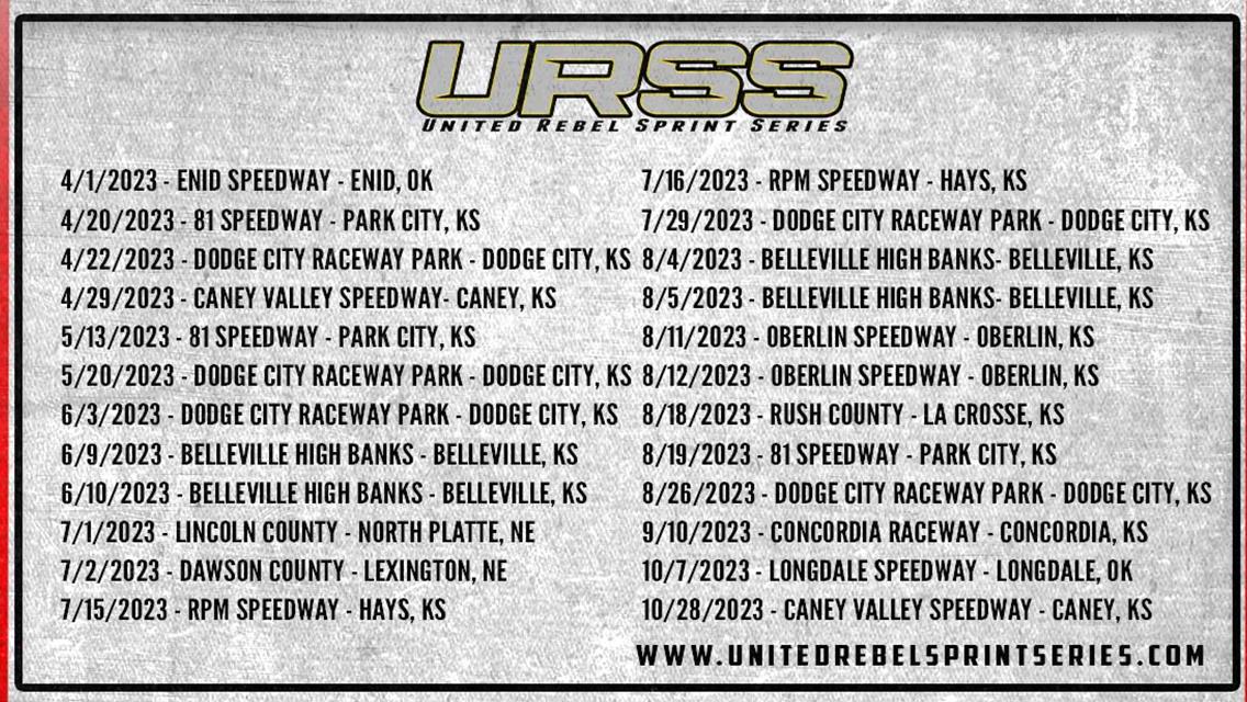 24 Dates Line 2023 United Rebel Sprint Series Schedule