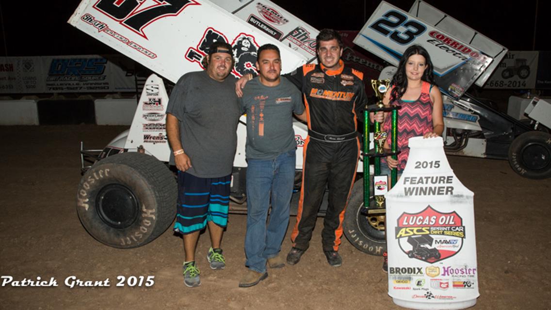 Reutzel Scores Emotional Lucas Oil ASCS Victory at the Salina Speedway