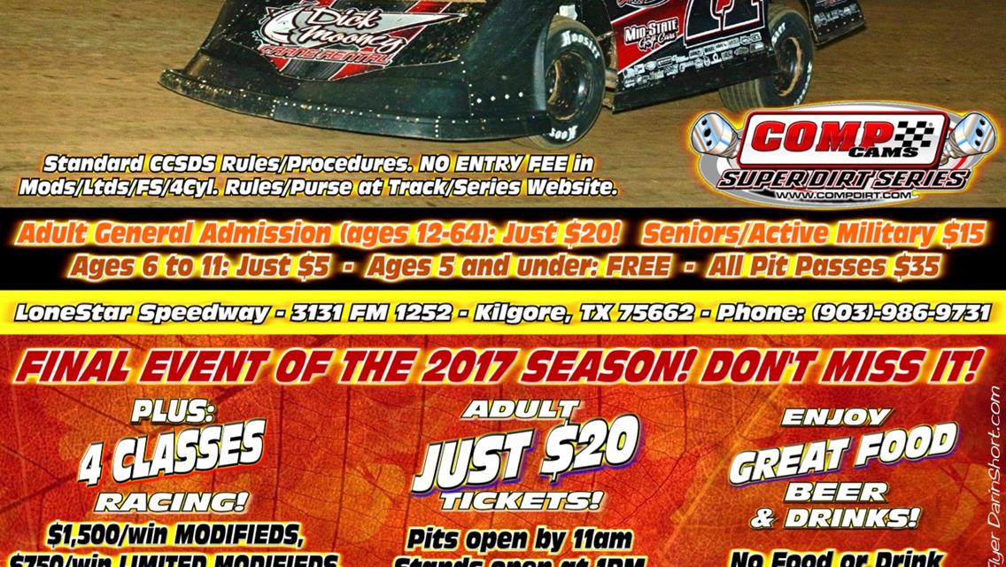 $34,000 LONESTAR SPEEDWAY COMP CAMS TOPLESS TURKEY NATIONALS - 11/25!