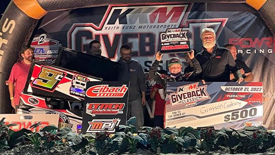 Grayson Cooksey Gains KKM Giveback Championship Night Victory with POWRi Jr. Sprint League