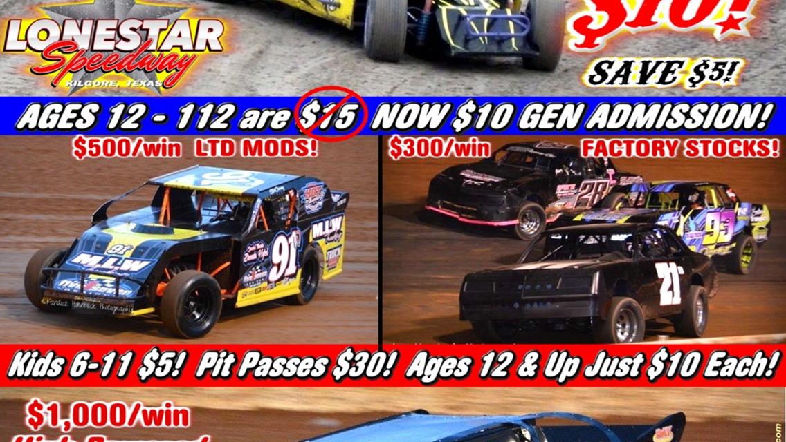 LONESTAR SPICES UP SEPT. 3 for RACE FANS with $10 FAN APPRECIATION NIGHT!