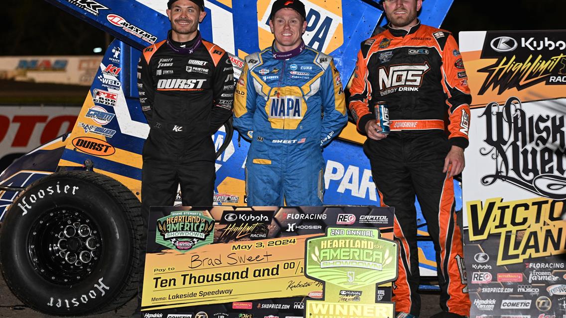 PRELIM POUNCE: Brad Sweet Tops Tyler Courtney at Lakeside Speedway, Racing for $50K on Saturday