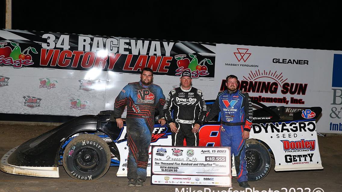 34 Raceway (West Burlington, IA) – Lucas Oil Midwest LateModel Racing Association (MLRA) – Slocum 50 – April 14th, 2023. (Mike Ruefer photo)