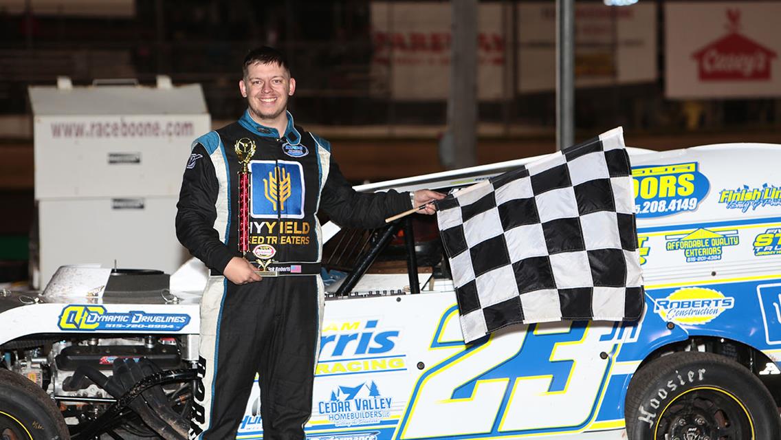 Roberts takes Modified win by inches, Goldsberry, Pestotnik, Smith, Bryan, and Haggard also find checkers