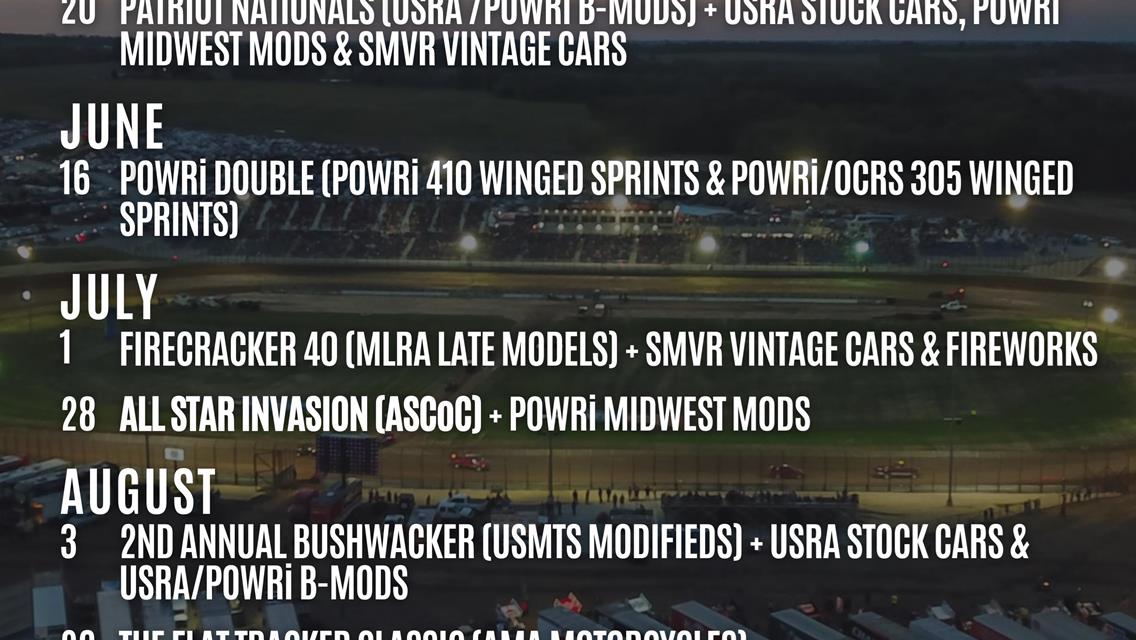 I-70 MOTORSPORTS PARK 2023 SCHEDULE