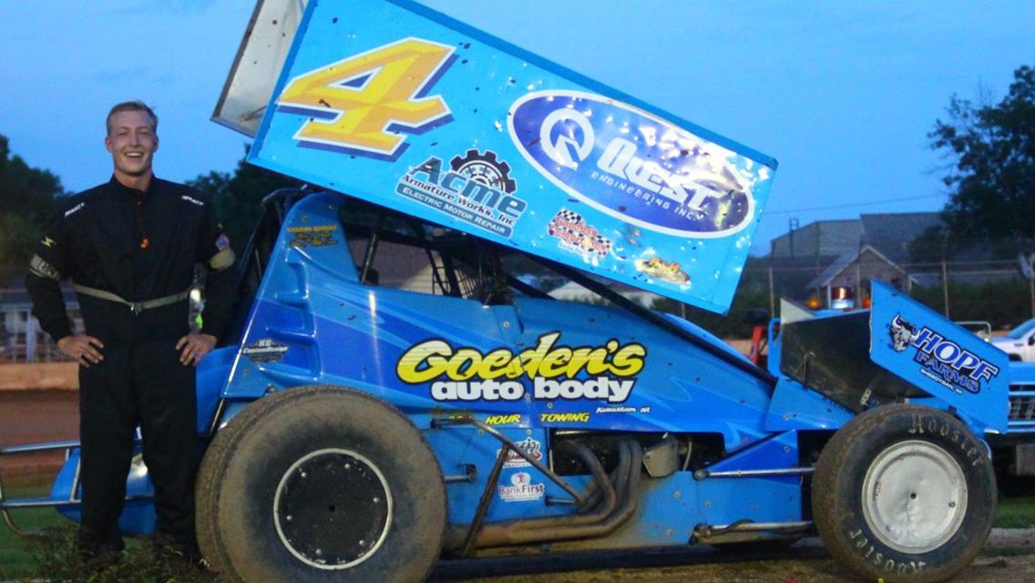 Alex Pokorski experiences highs of first Sprint Car win, lows of nasty wreck at Plymouth