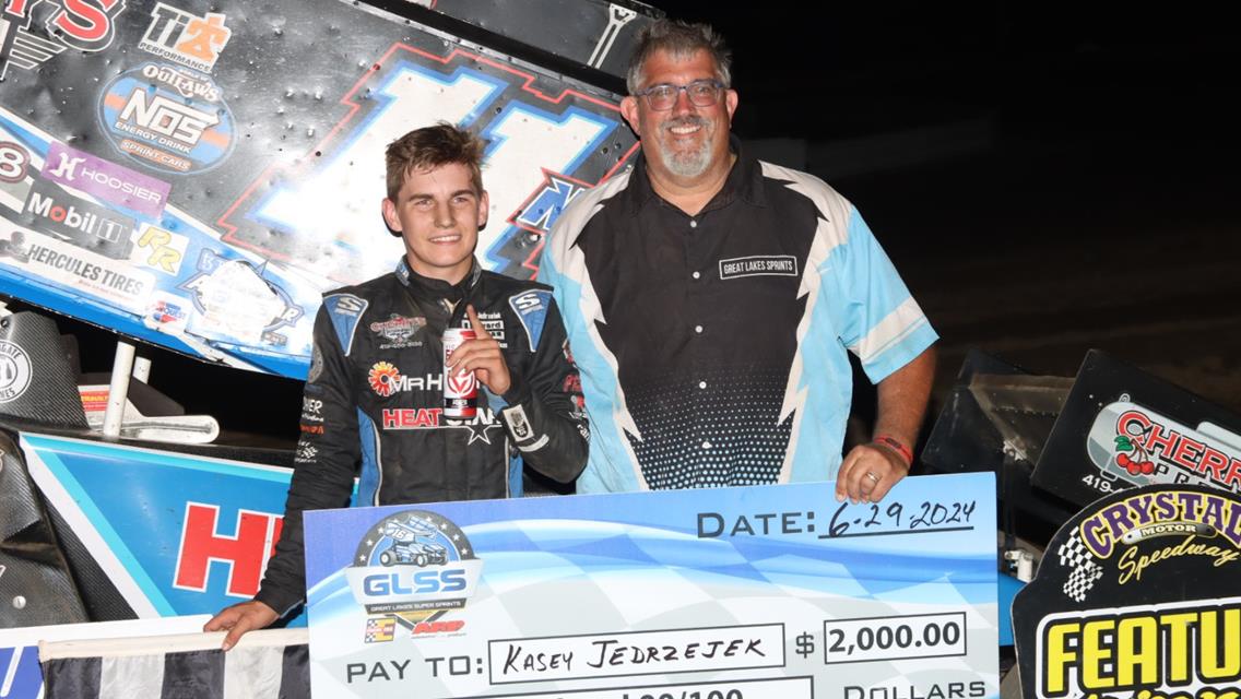 KASEY JEDRZEJEK STRIKES AGAIN AT CRYSTAL MOTOR SPEEDWAY