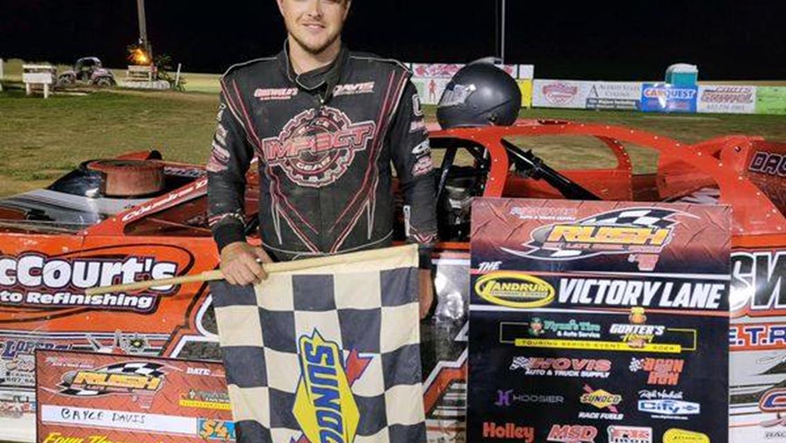 BRYCE DAVIS REMEMBERS HIS UNCLE TO PERFECTION BY SWEEPING THE NIGHT AT WOODHULL; DAVIS SETS FAST TIME, WINS HIS HEAT, THE SUNOCO DASH &amp; CAPS IT OFF BY