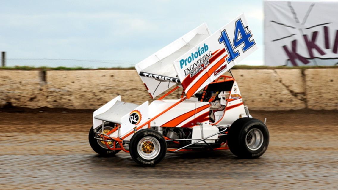 Brooke Tatnell driving the Nelson #14 sprinter during Mighty Axe Nationals at NCS.