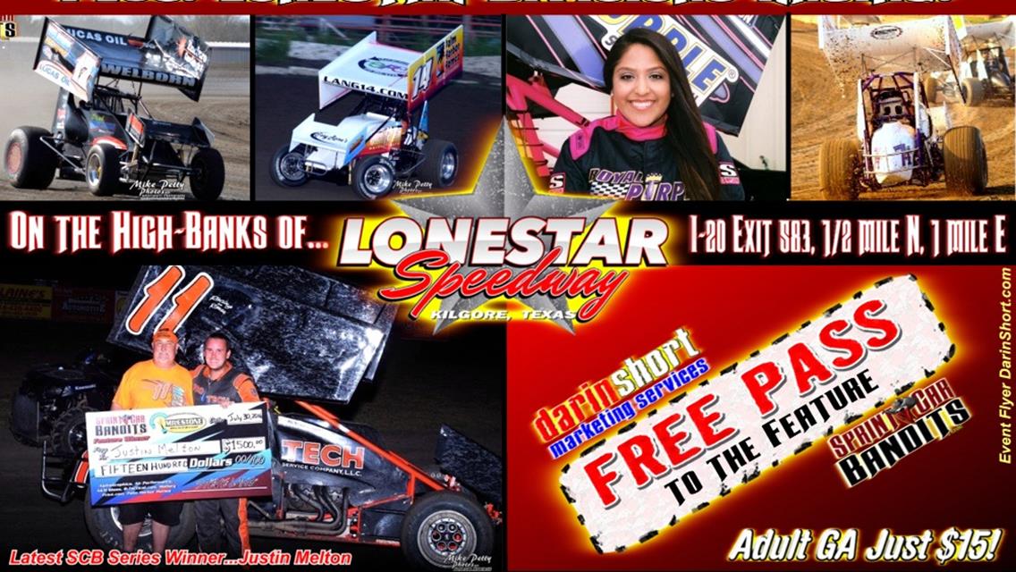 THIS SATURDAY, OCT. 1: SPRINT CAR BANDITS SERIES CHAMPIONSHIP PLUS ALL LONESTAR DIVISIONS RACING at 7pm!