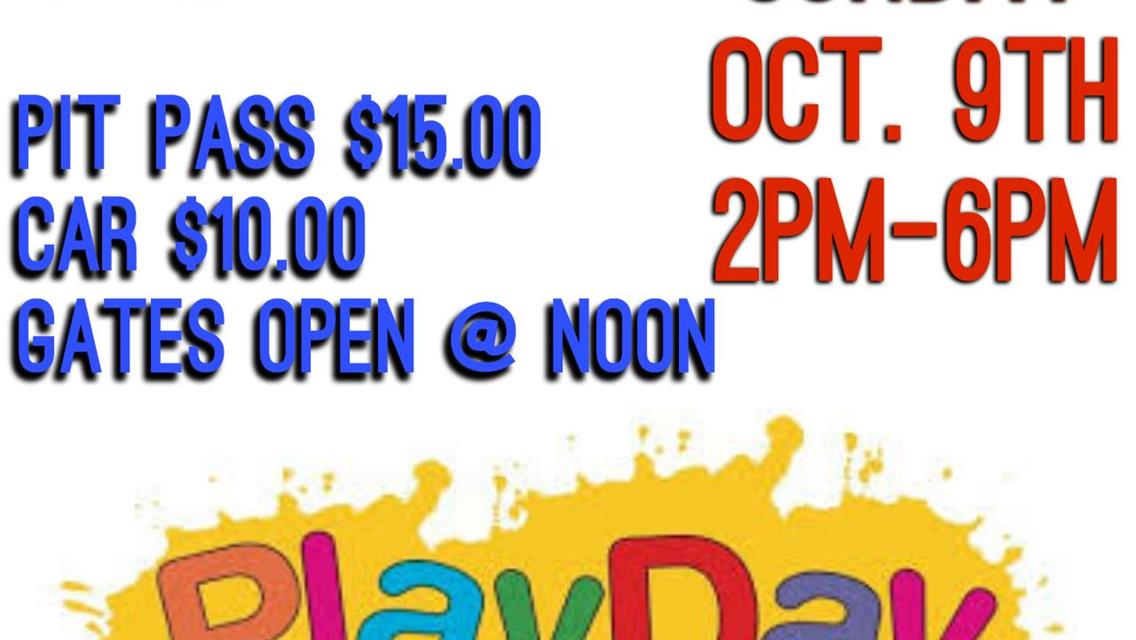 OPEN TRACK PLAYDAY THIS SUNDAY AT COTTAGE GROVE SPEEDWAY!!